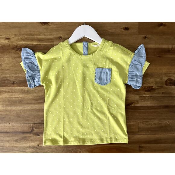 NWT Matilda Jane Enchanted Garden Lime Green Fluttery Fun Dot Print Tee Knit 6 - Picture 2 of 8